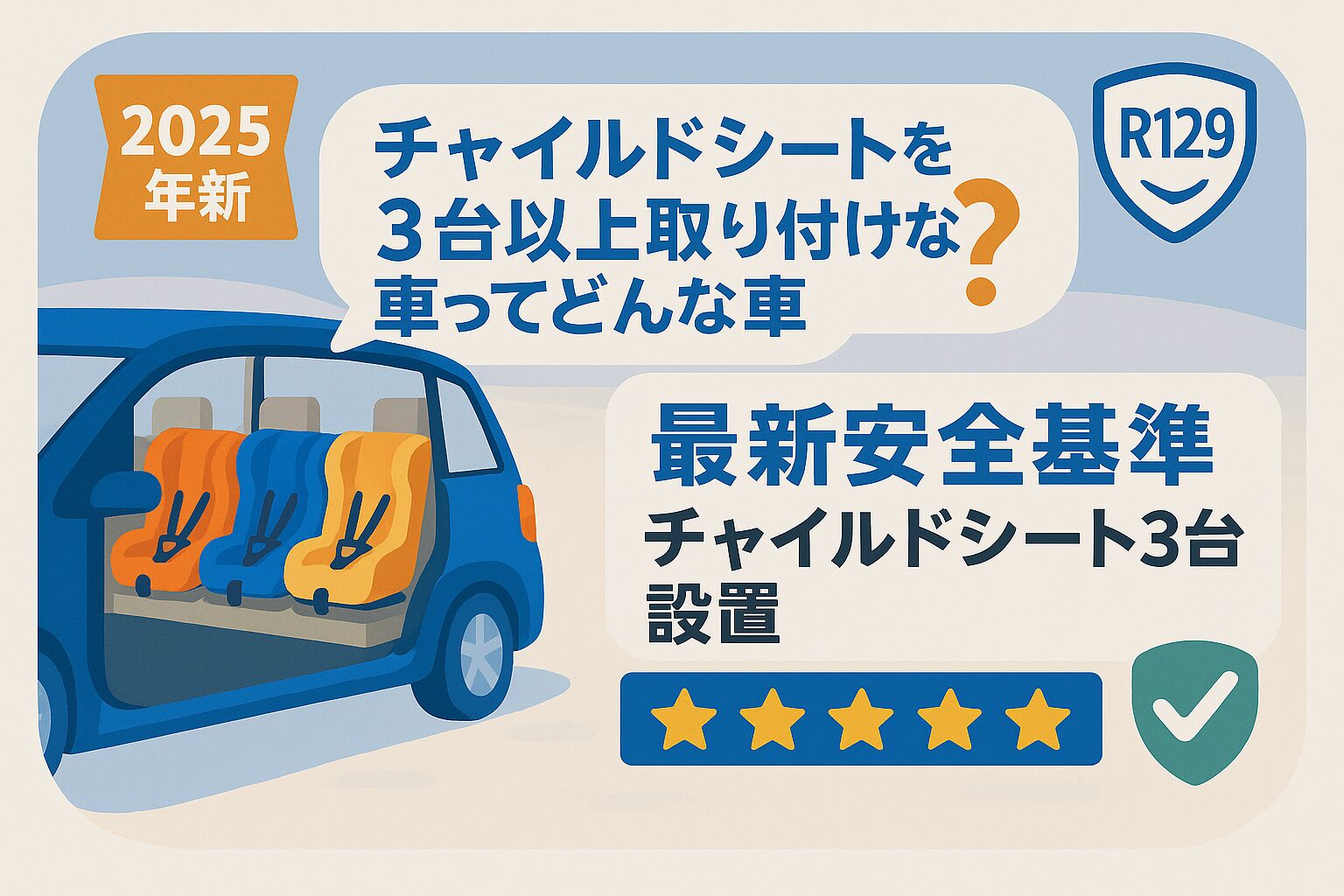 ISOFIX対応チャイルドシートを3台以上取り付け可能な車ってどんな車？