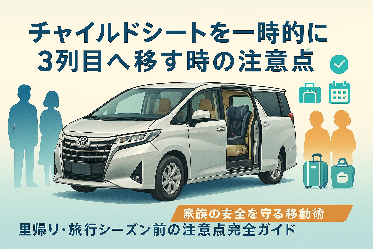 里帰り・旅行シーズン前に確認！チャイルドシートを一時的に3列目へ移すときの注意点